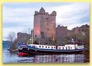 The Scottish Highlander moored overnight below Urquhart castle